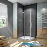 Eckeinstieg Dusche Duschwand Duschkabine Duschabtrennung 70-120x190cm Falttür