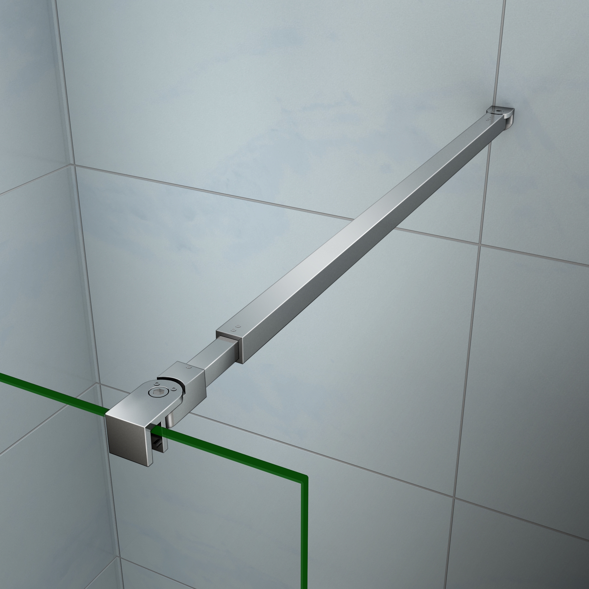 Barra de soporte de vidrio para puerta de ducha, brazo de soporte de pared  a vidrio para fijar paneles de vidrio de ducha sin marco, adecuado para
